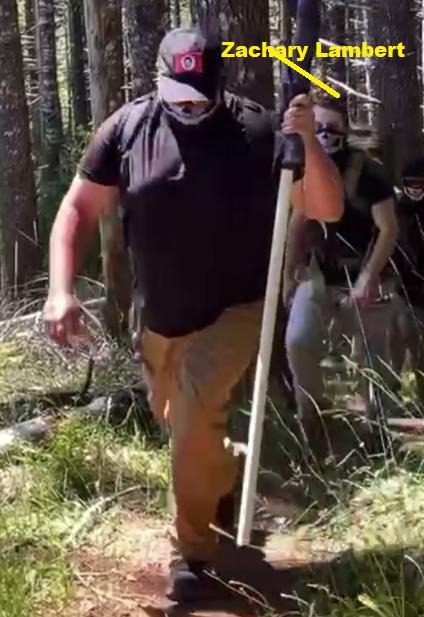 Neo-Nazi Zachary Lambert on a hike with Rose City Nationalists in Tillamook State Forest.