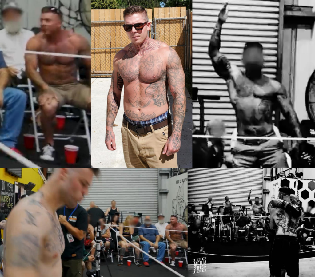 Multiple images of Daniel Rowe at the Birth of a new frontier fight in San Diego